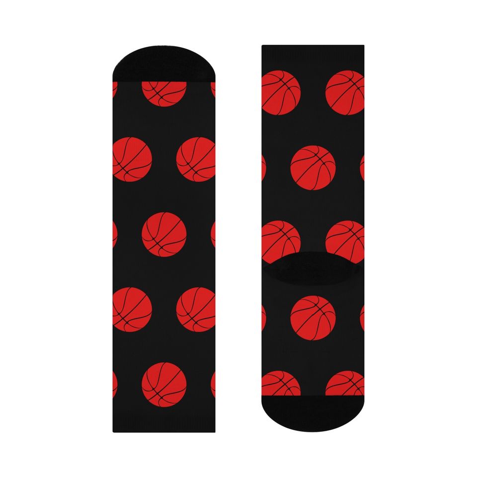 Basketball Crew Socks (Red & Black)