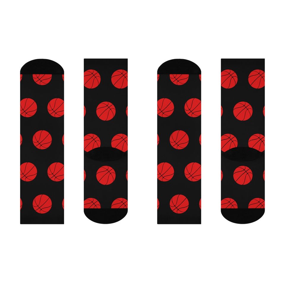 Basketball Crew Socks (Red & Black)