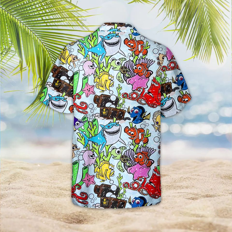 Disney Finding Nemo Hawaiian Shirt, Nemo Marlin Dory Crush Shirt
