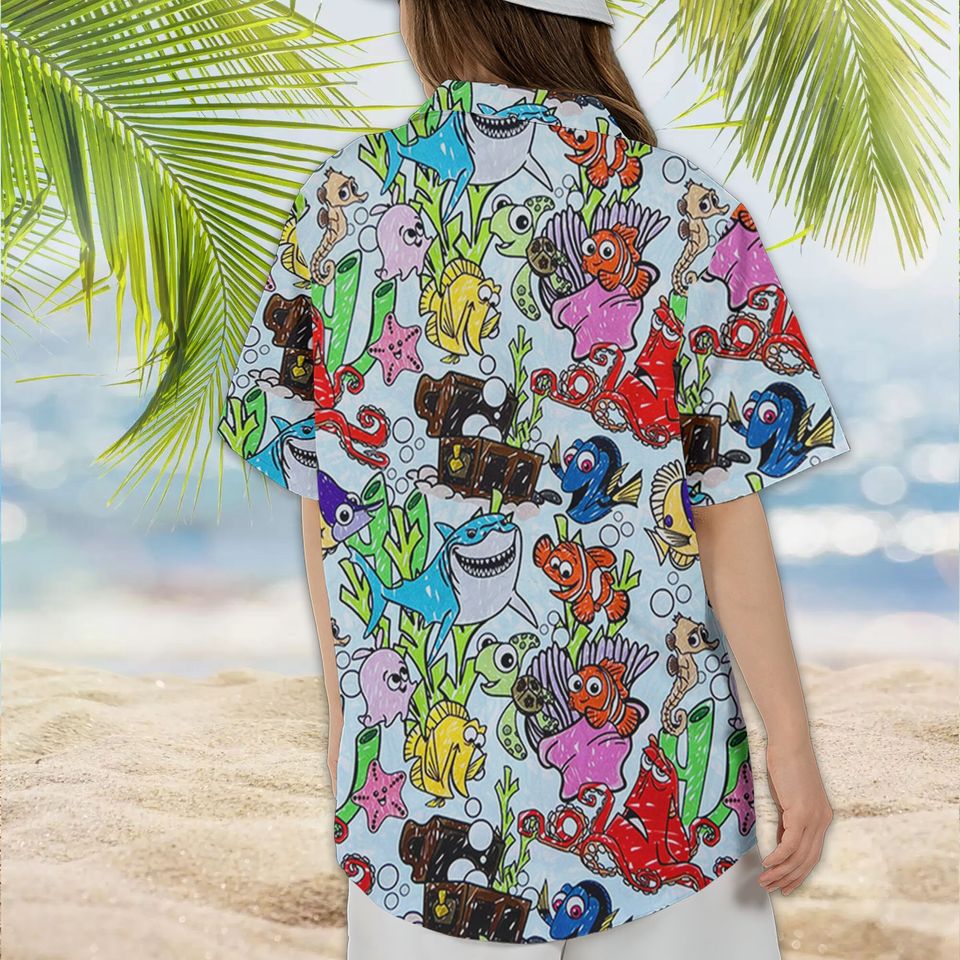 Disney Finding Nemo Hawaiian Shirt, Nemo Marlin Dory Crush Shirt