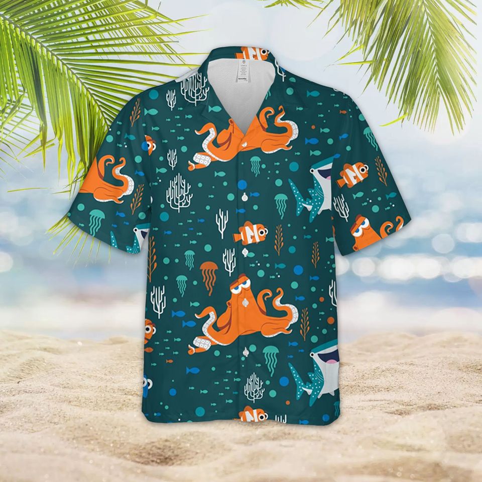 Finding Nemo Disney Hawaiian Shirt, Nemo Marlin Dory Crush Shirt