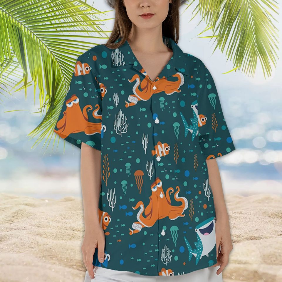Finding Nemo Disney Hawaiian Shirt, Nemo Marlin Dory Crush Shirt