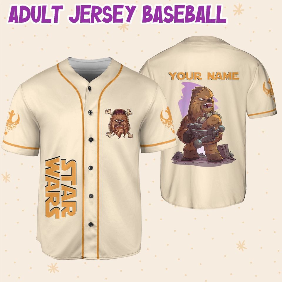 Personalize Star Wars Chewbacca Custom Baseball Jersey For Fans Disney