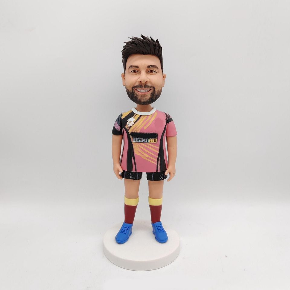 Custom Clay Bobblehead for Soccer Fans Personalized Sports Memorabilia Gift for Him,Christmas Clay Bobblehead,Custom Football Player Doll