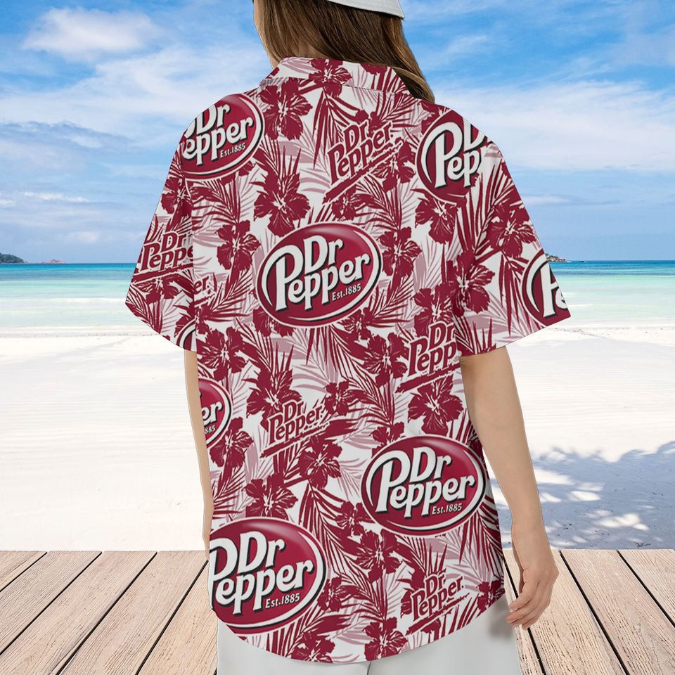 Dr.Pepper Hawaiian Tropical Flower Pattern Dr.Pepper Baseball Shirt