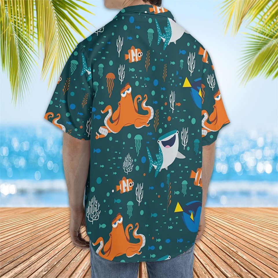 Dark Teal Disney Finding Dory Hawaiian Shirt, Finding Dory Shirt