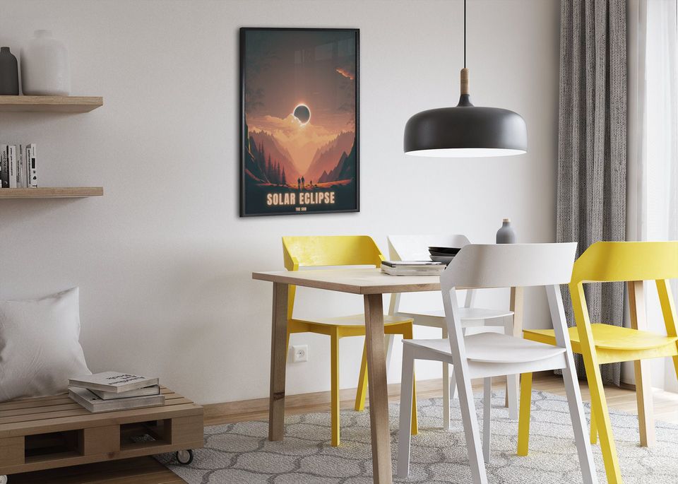 Space art print | Solar Eclipse Poster print Poster