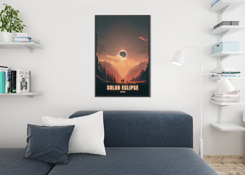 Space art print | Solar Eclipse Poster print Poster