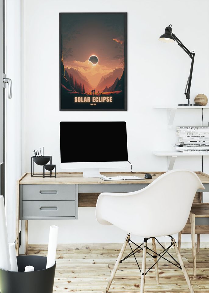 Space art print | Solar Eclipse Poster print Poster