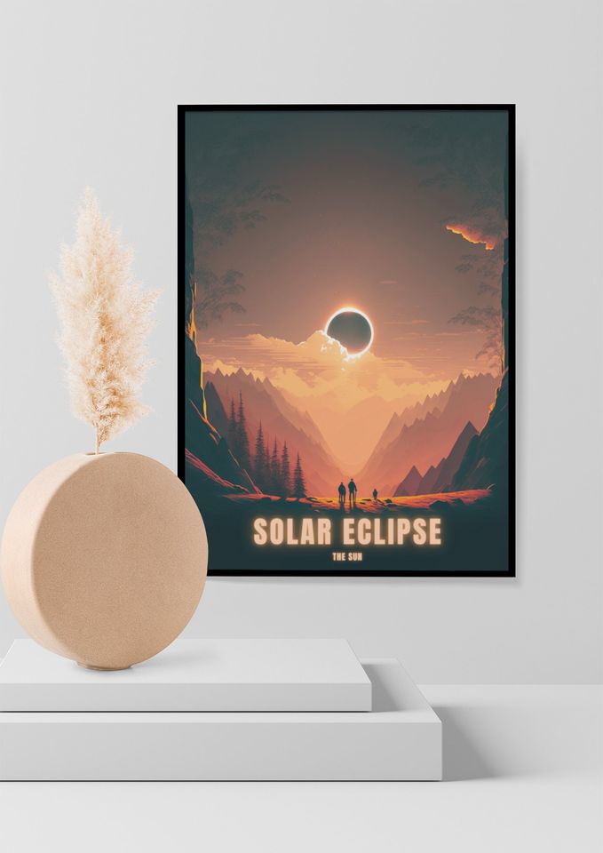 Space art print | Solar Eclipse Poster print Poster