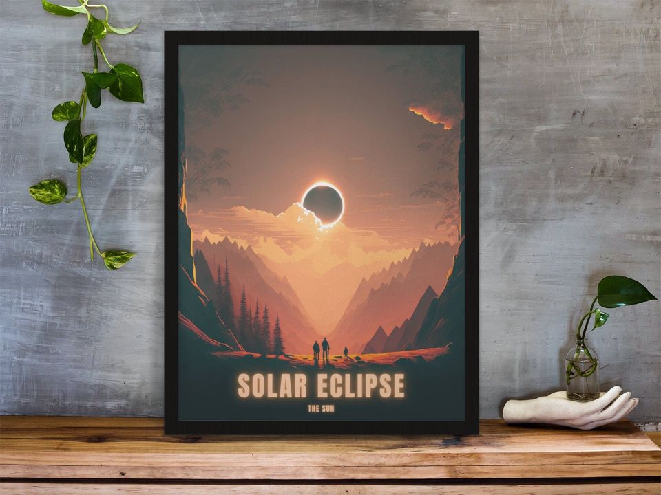 Space art print | Solar Eclipse Poster print Poster
