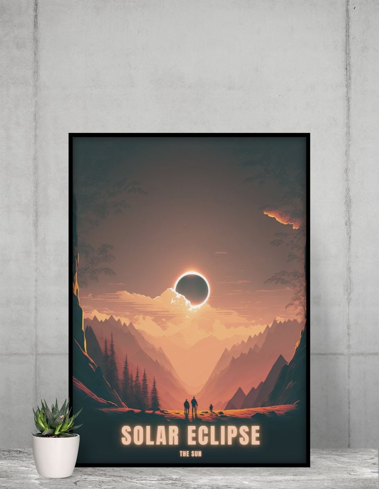 Space art print | Solar Eclipse Poster print Poster