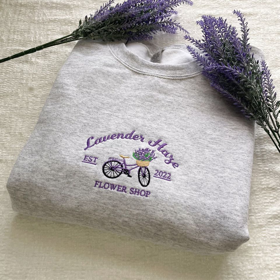 Lavender Haze Embroidered Sweatshirt, Embroidered Crewneck