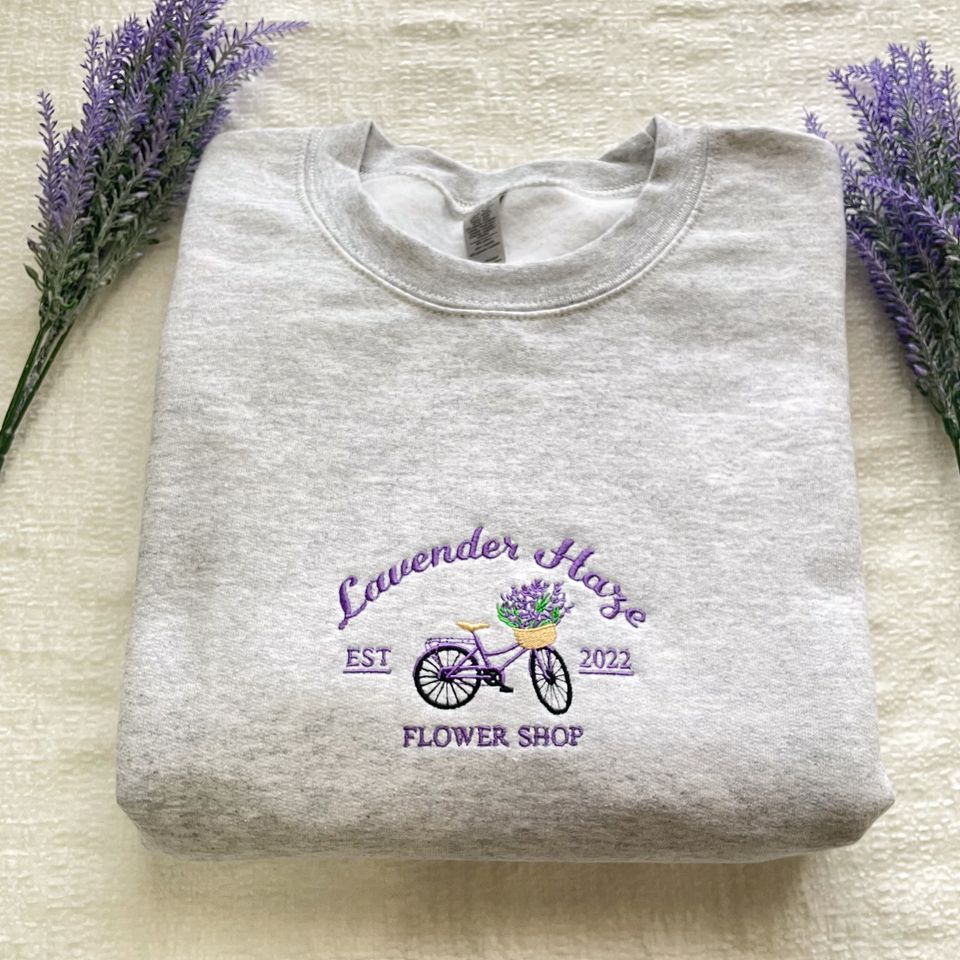 Lavender Haze Embroidered Sweatshirt, Embroidered Crewneck