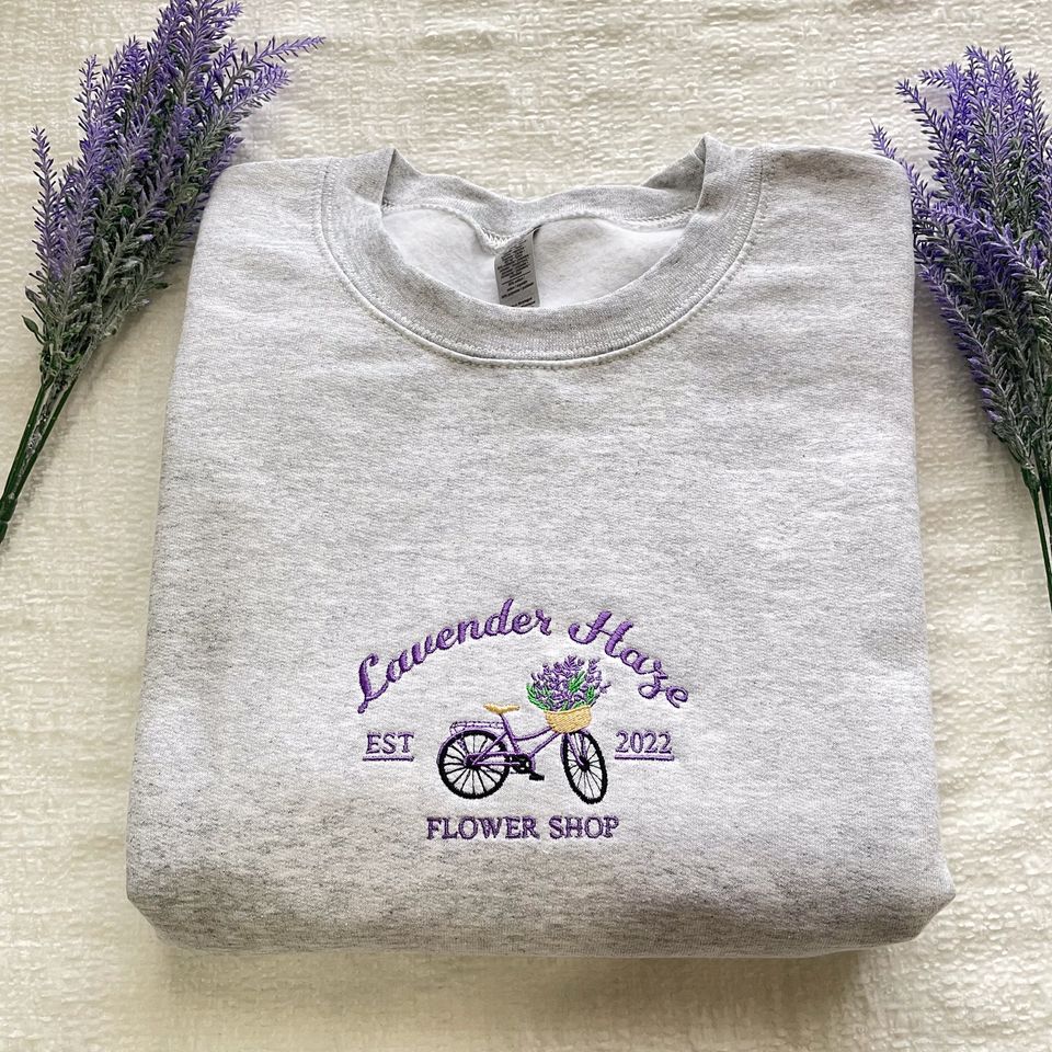 Lavender Haze Embroidered Sweatshirt, Embroidered Crewneck