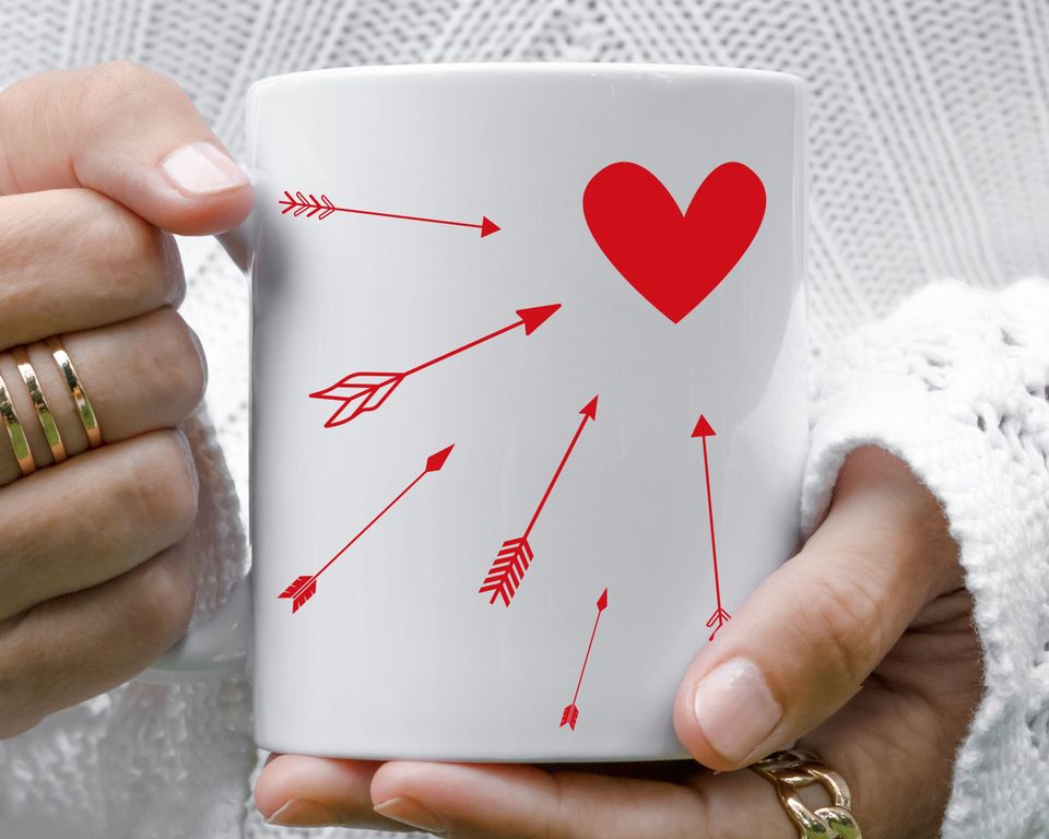 Valentine's Day Mug, Matching Couple Mugs, Cute Heart Mug Gift, Couples Gift, Valentine's Gift for Mom, Gift for Girlfriend