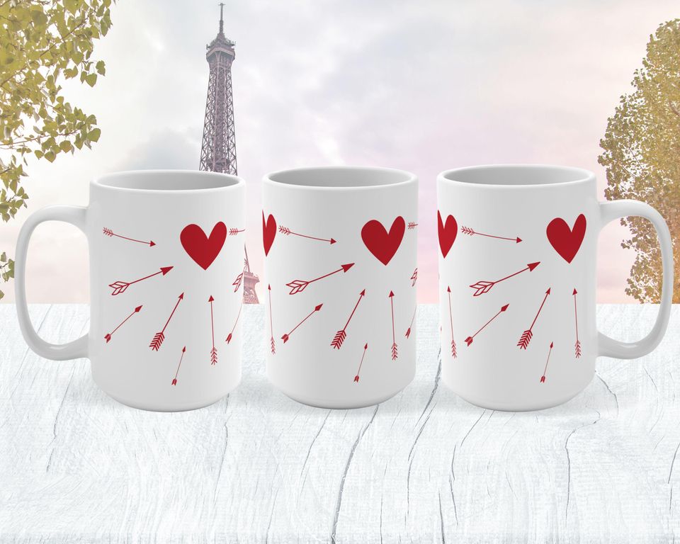 Valentine's Day Mug, Matching Couple Mugs, Cute Heart Mug Gift, Couples Gift, Valentine's Gift for Mom, Gift for Girlfriend