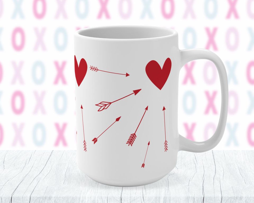 Valentine's Day Mug, Matching Couple Mugs, Cute Heart Mug Gift, Couples Gift, Valentine's Gift for Mom, Gift for Girlfriend
