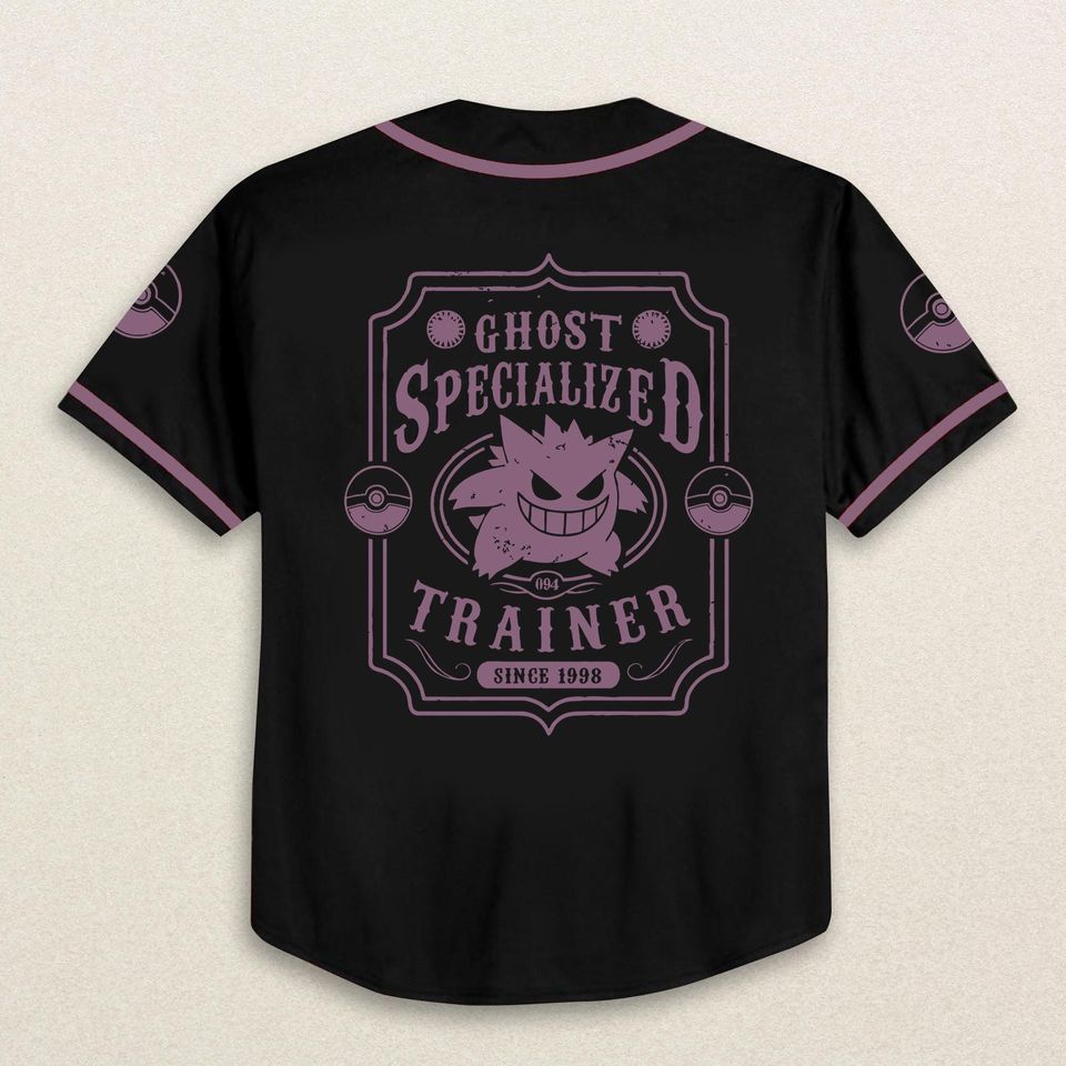 Anime Gengar Baseball Jersey, Jersey Gift For Him, Poke Lover