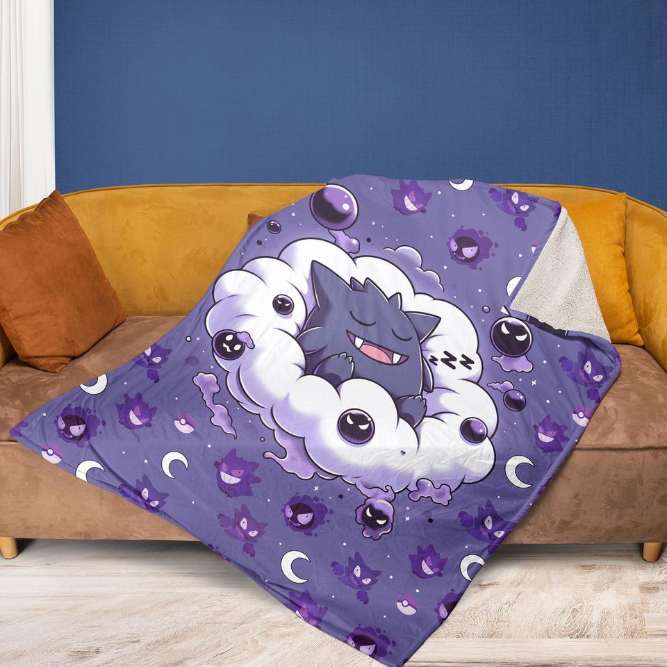 Anime Gengar Fleece Blanket