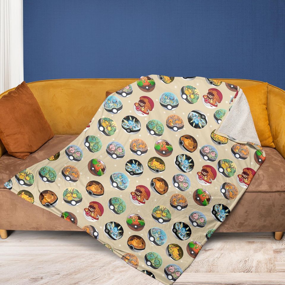 Custom Anime Fleece Blanket – Poke Lover Gift