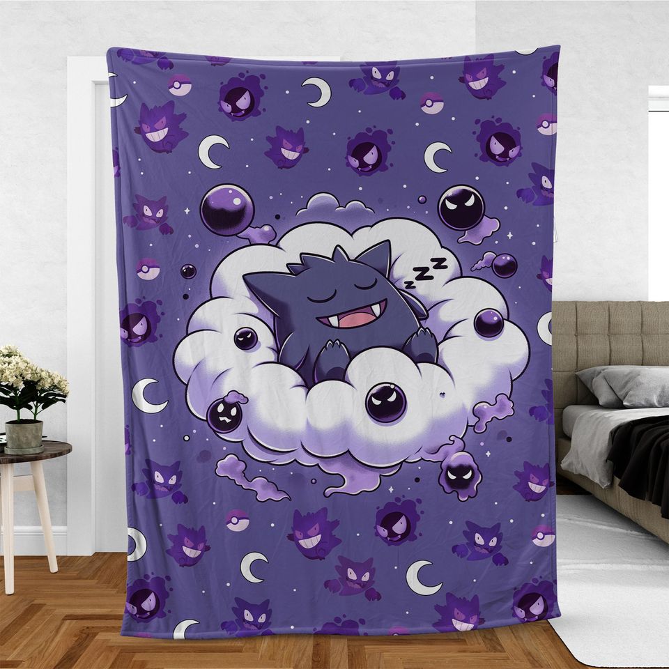 Anime Gengar Fleece Blanket