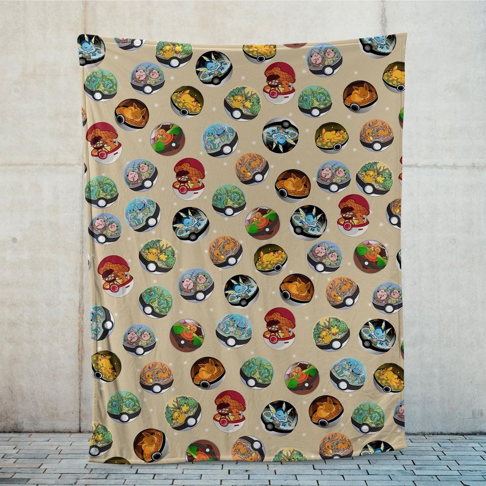 Custom Anime Fleece Blanket – Poke Lover Gift