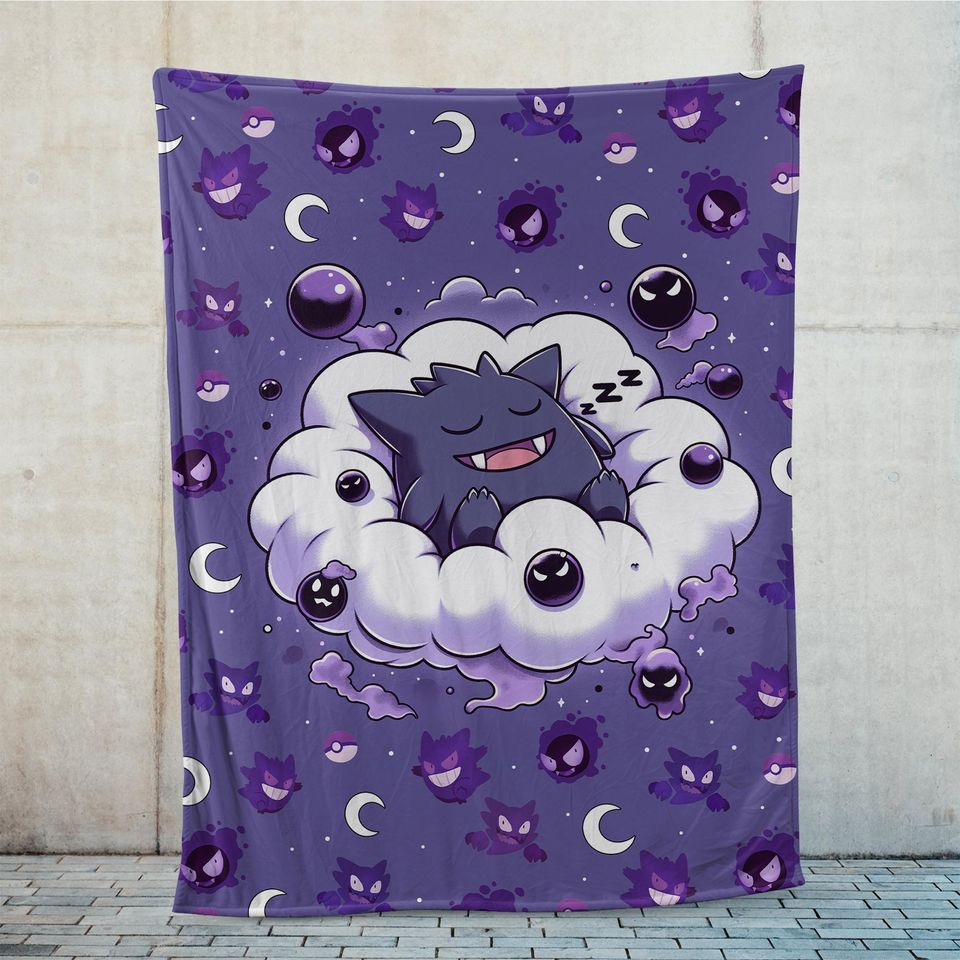 Anime Gengar Fleece Blanket