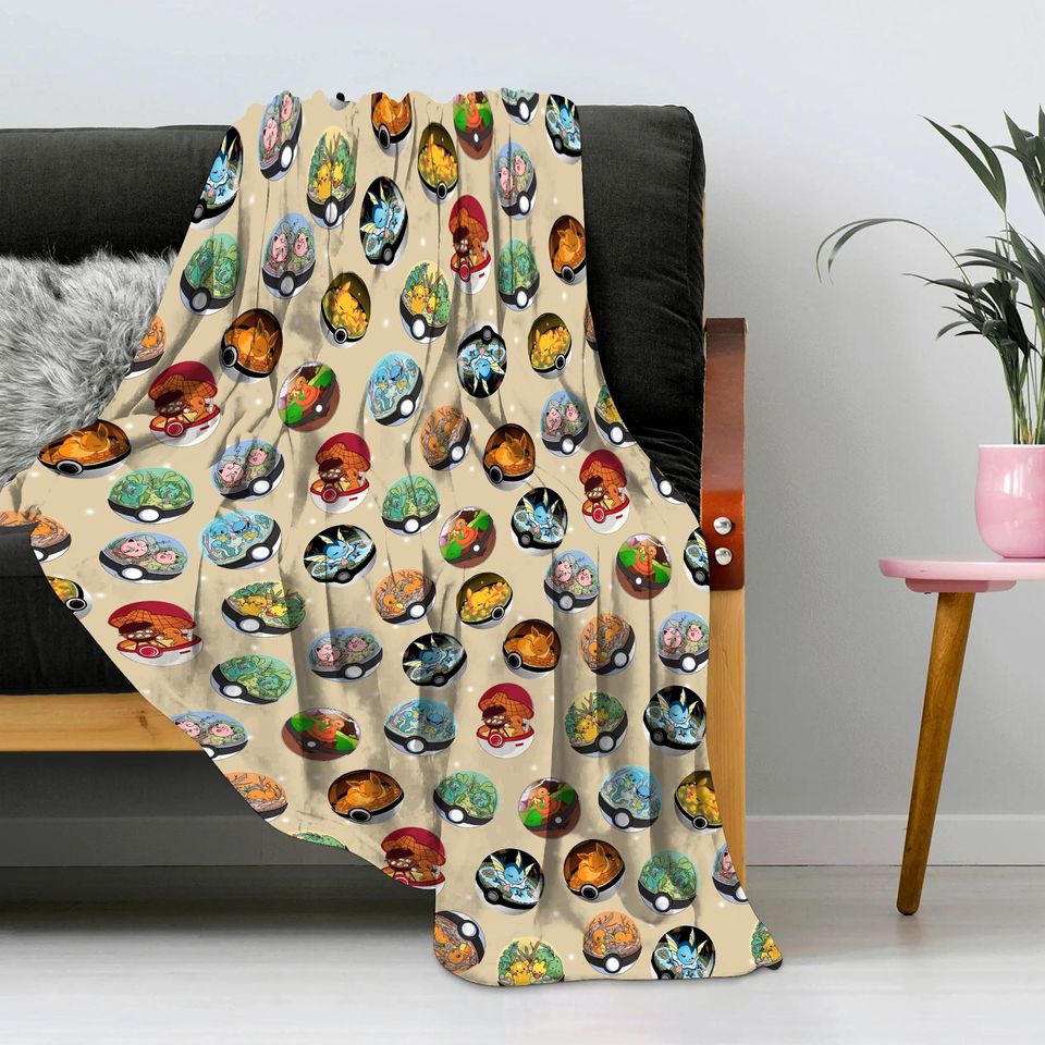 Custom Anime Fleece Blanket – Poke Lover Gift