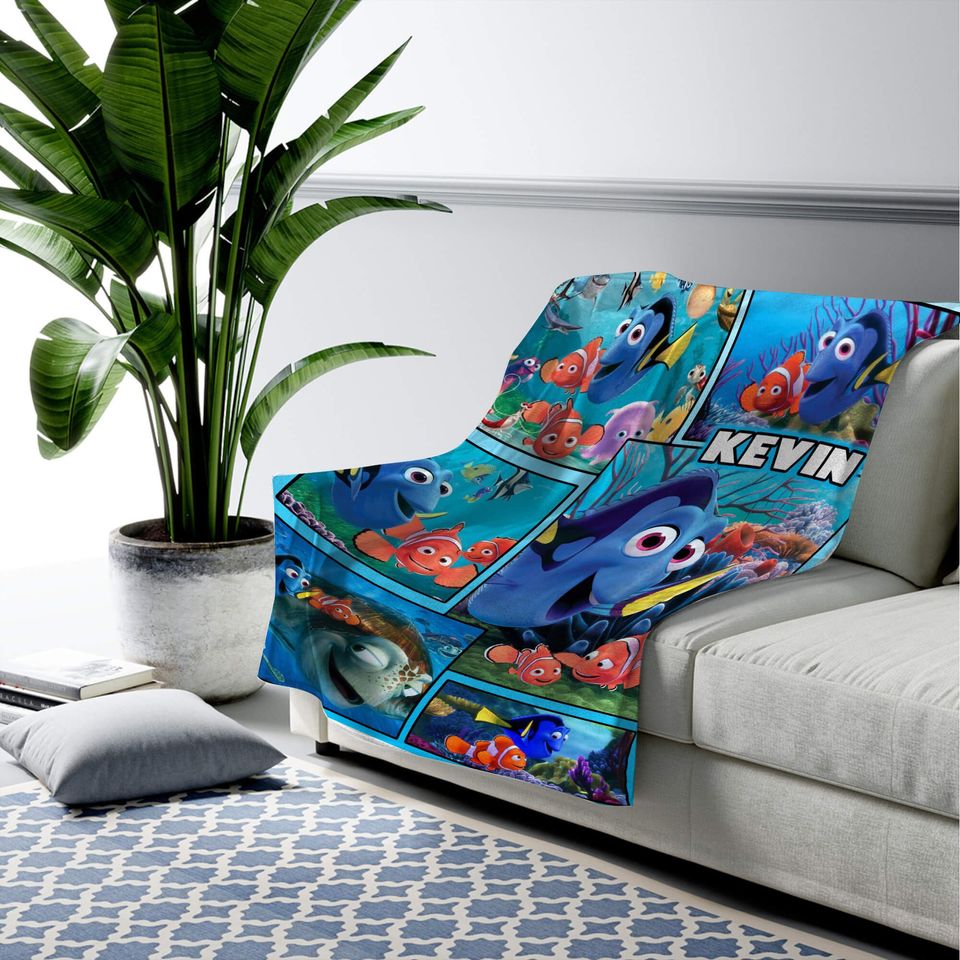 Personalized Dory Nemo Blanket, Finding Nemo Fleece Blanket
