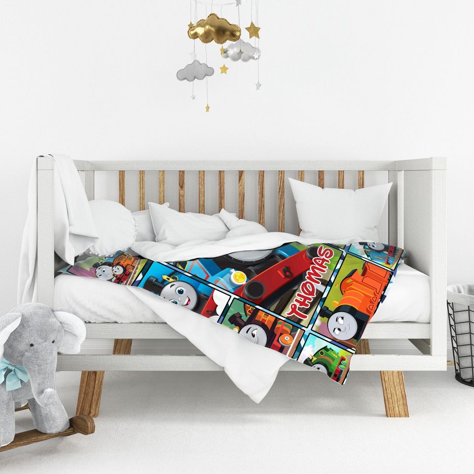 Personalized Thomas The Train Quilt Blanket, Thomas And Friends Fleece Blanket