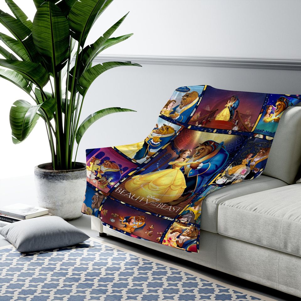 Disney Beauty And The Beast Fleece Blanket, Belle Princess And The Beast Fleece Blanket