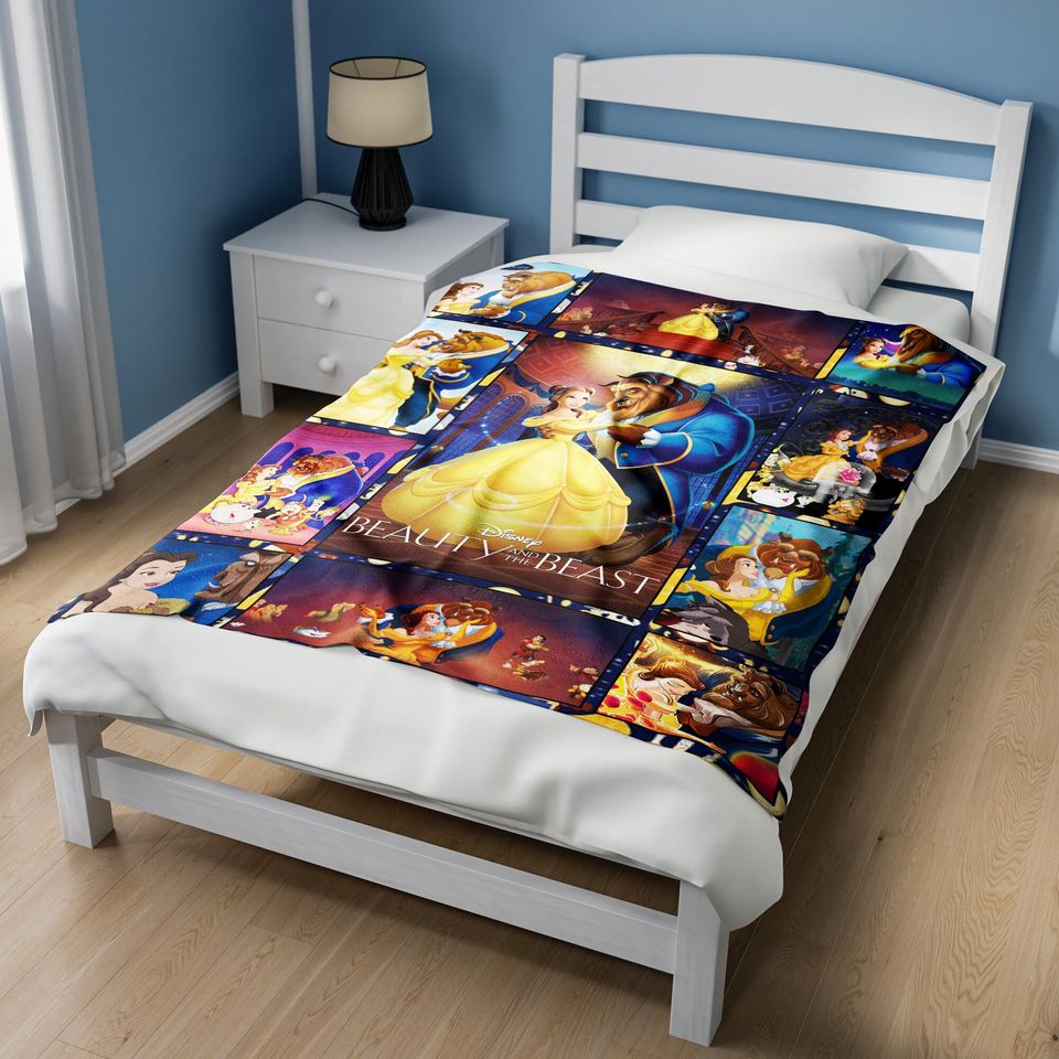 Disney Beauty And The Beast Fleece Blanket, Belle Princess And The Beast Fleece Blanket