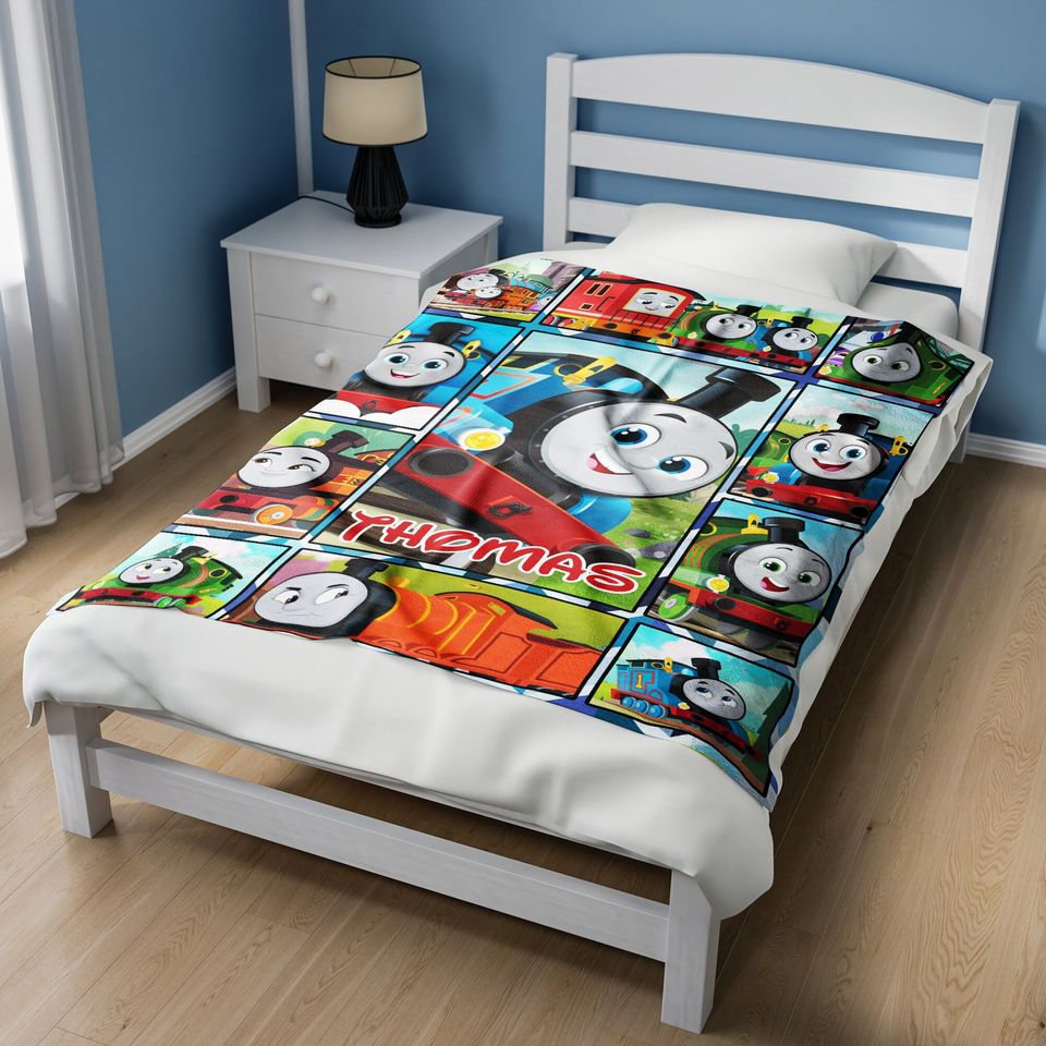 Personalized Thomas The Train Quilt Blanket, Thomas And Friends Fleece Blanket