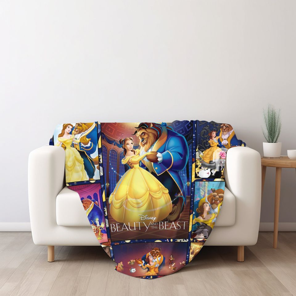 Disney Beauty And The Beast Fleece Blanket, Belle Princess And The Beast Fleece Blanket