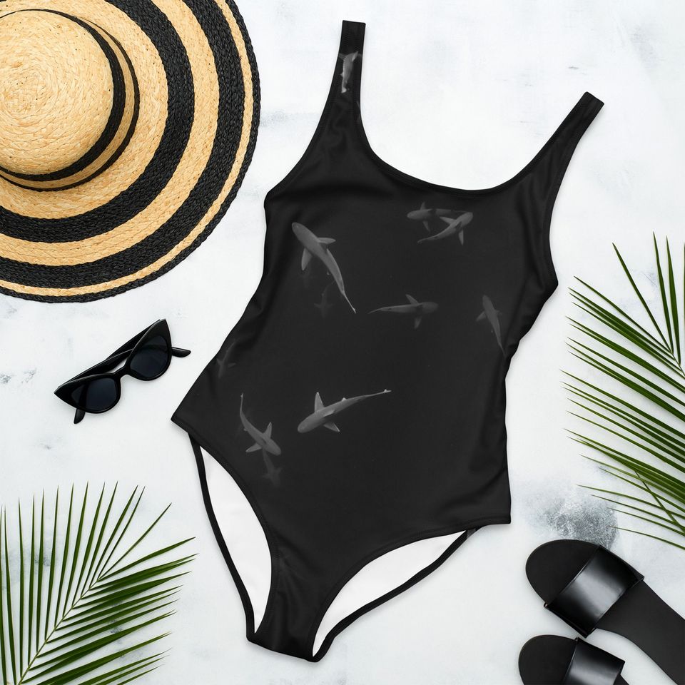 Shark Print One-Piece Swimsuit