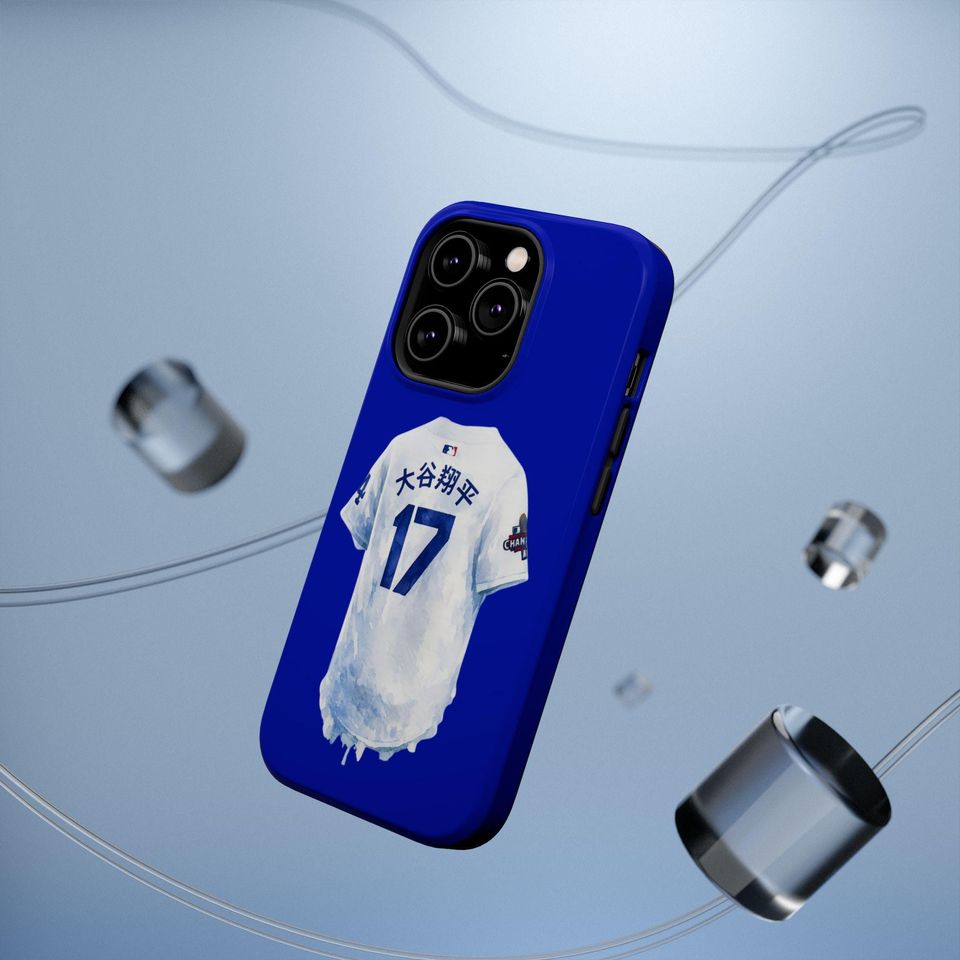 Dodgers Ohtani Phone Case Blue Baseball Jersey Design