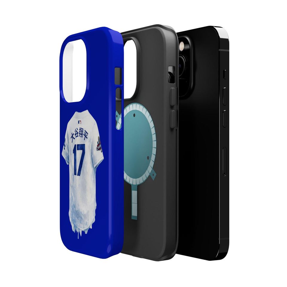 Dodgers Ohtani Phone Case Blue Baseball Jersey Design