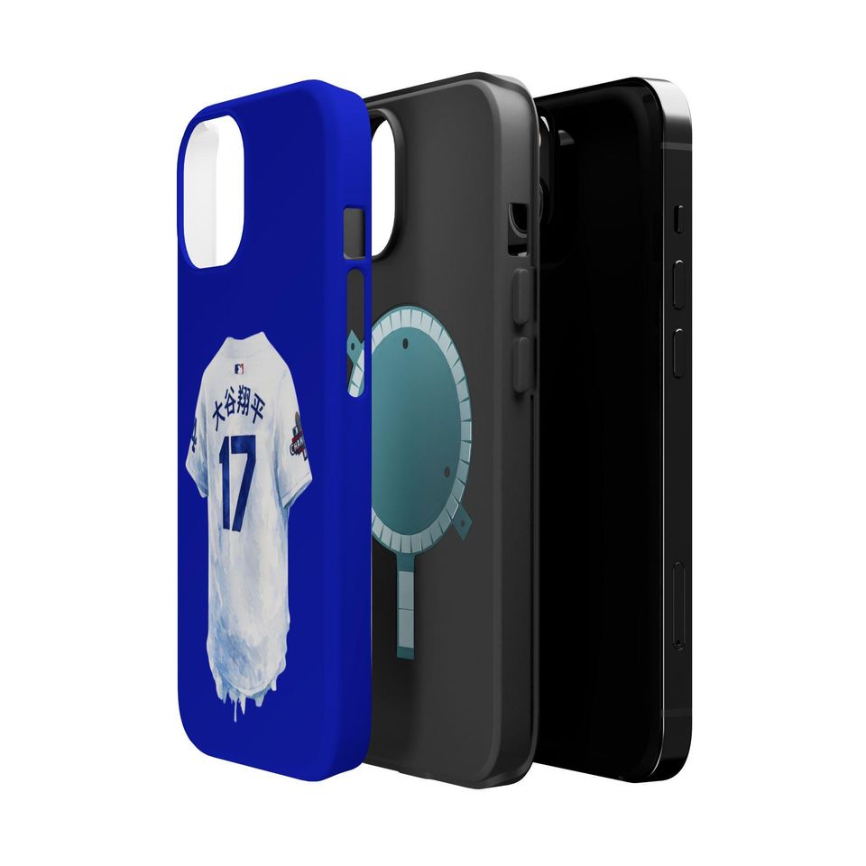 Dodgers Ohtani Phone Case Blue Baseball Jersey Design