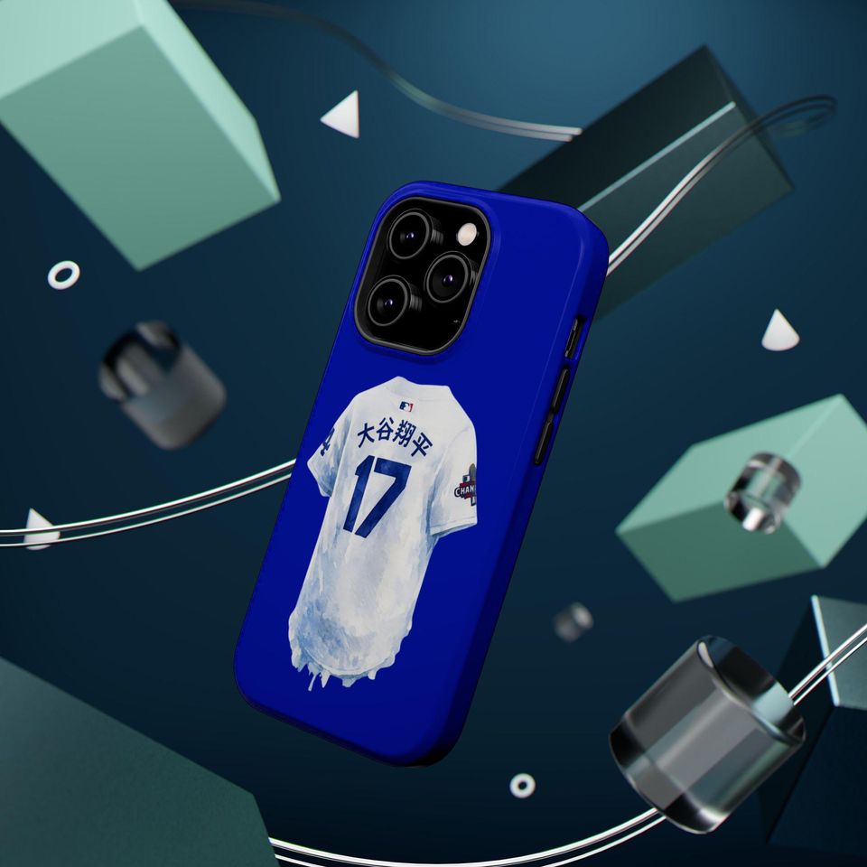 Dodgers Ohtani Phone Case Blue Baseball Jersey Design