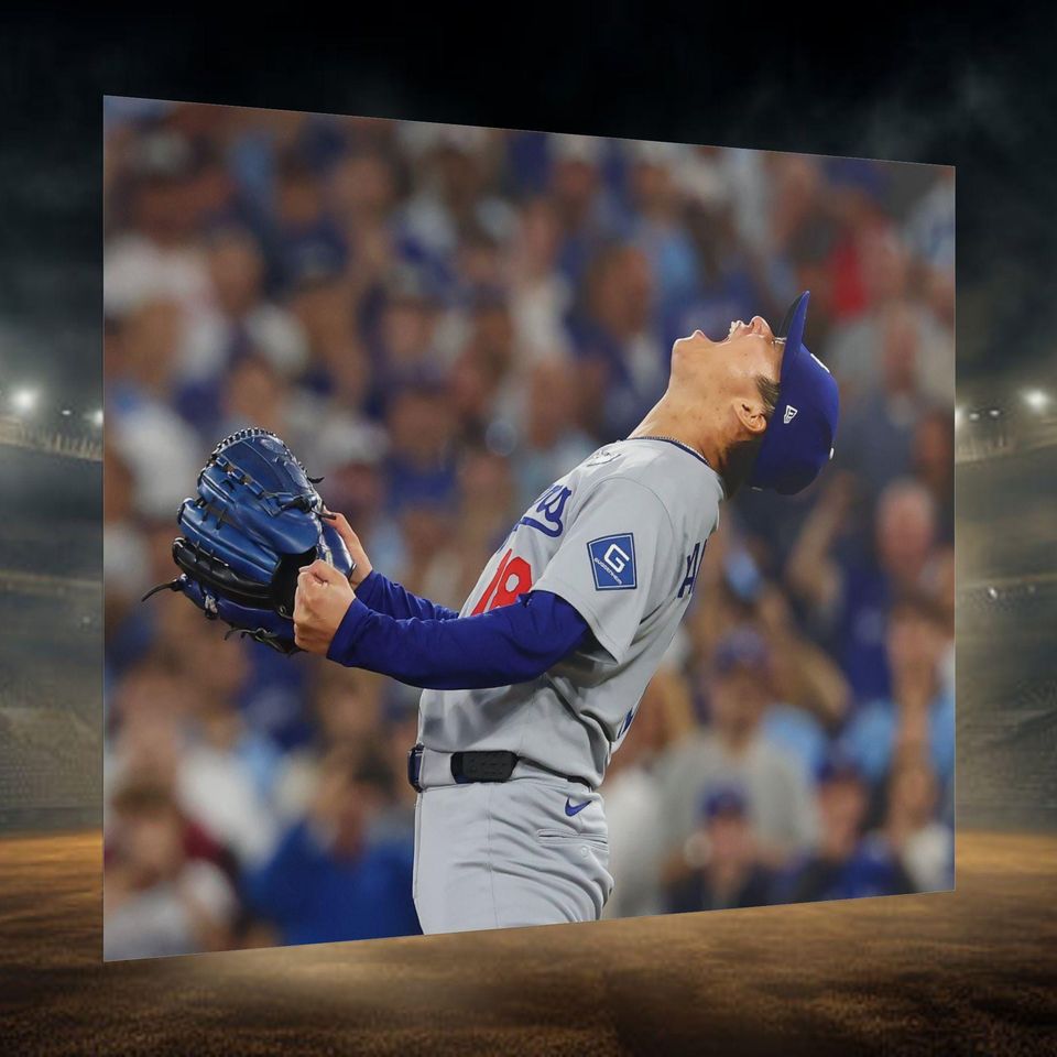 Los Angeles Dodgers World Series Yamamoto poster