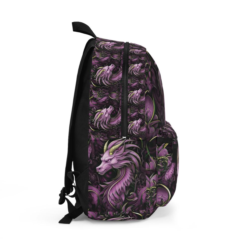 Backpack Pink Dragon Bookbag, Dungeons and Dragons Backpack, DnD Back to School Bag, Dragon Design Backpack