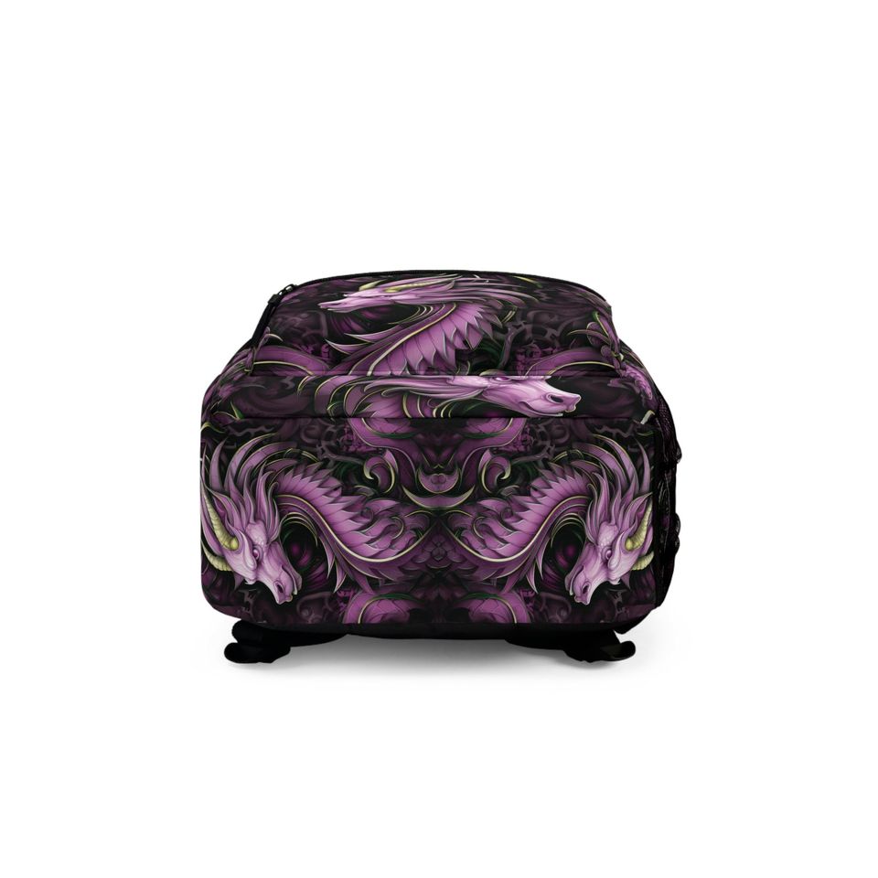 Backpack Pink Dragon Bookbag, Dungeons and Dragons Backpack, DnD Back to School Bag, Dragon Design Backpack