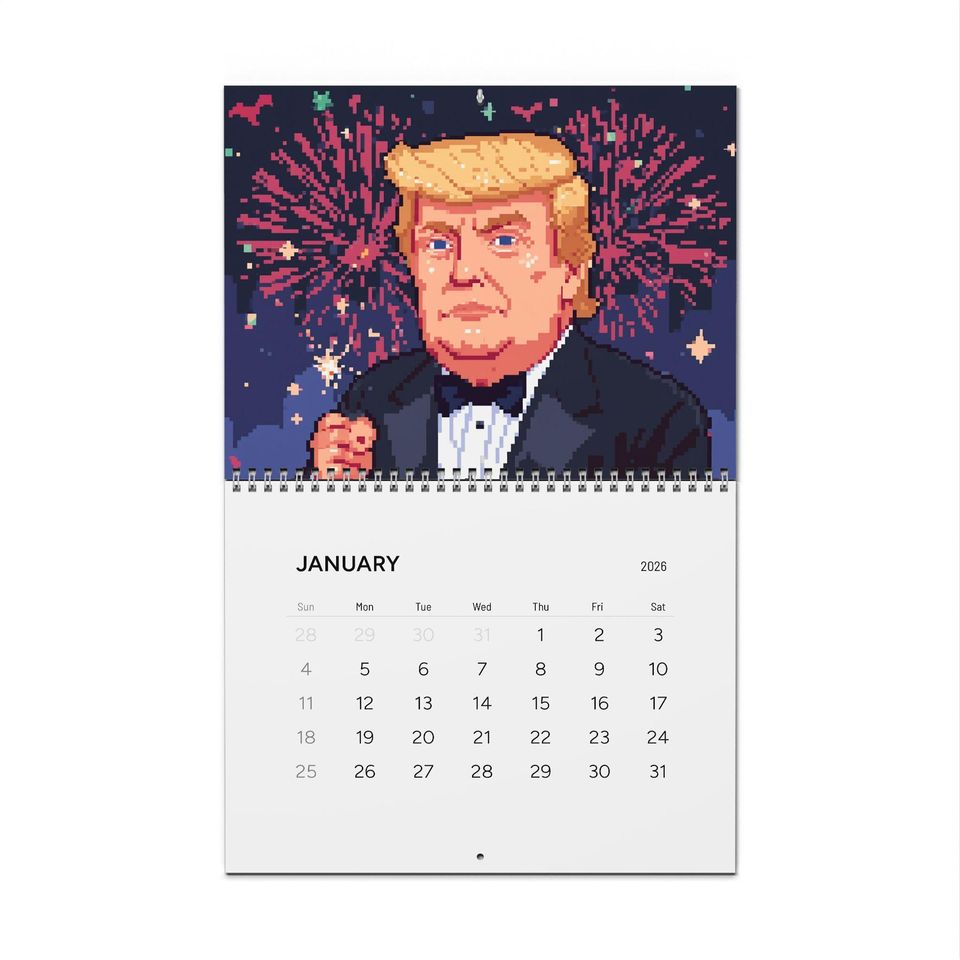 Donald Trump Pixel Art 2026 Wall Calendar | Political MAGA Gift