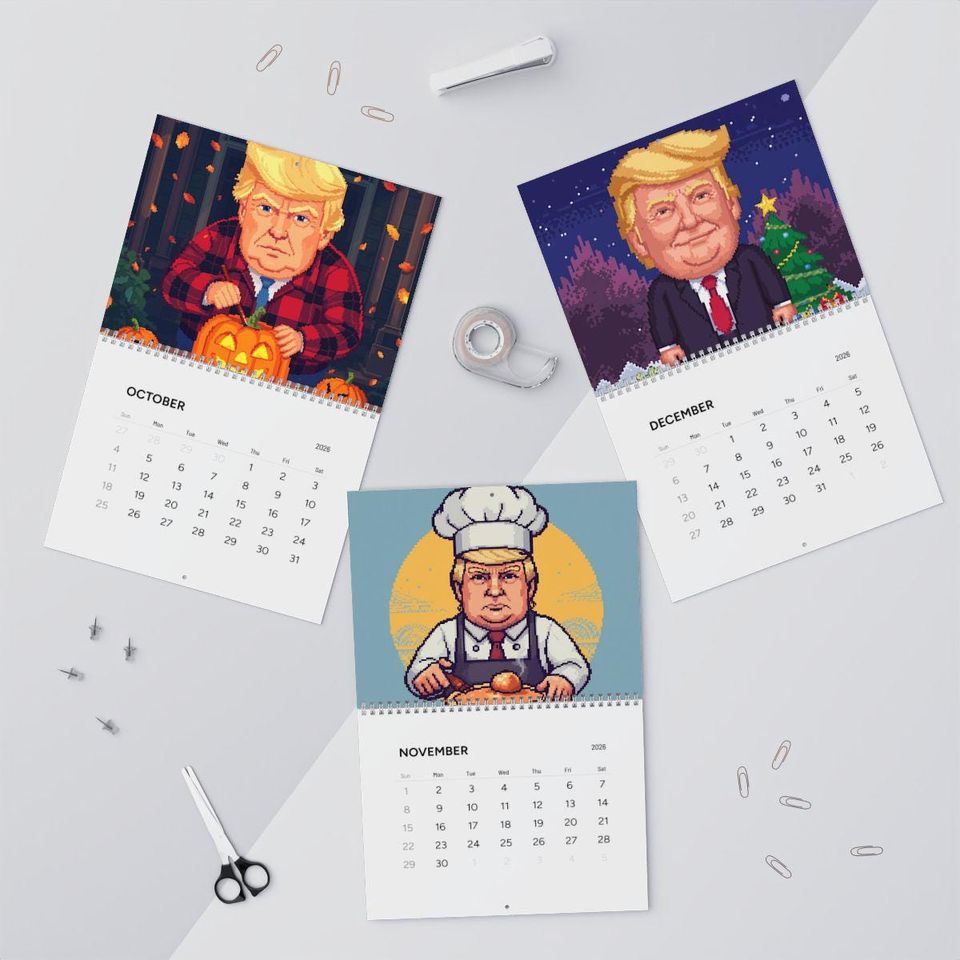 Donald Trump Pixel Art 2026 Wall Calendar | Political MAGA Gift