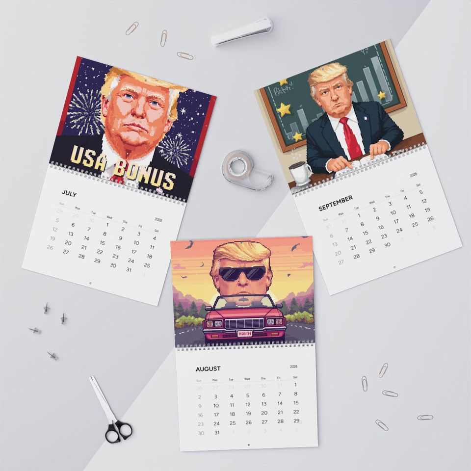 Donald Trump Pixel Art 2026 Wall Calendar | Political MAGA Gift
