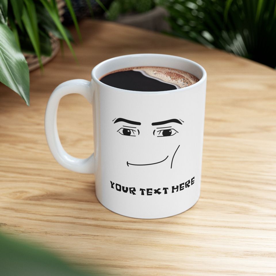 Personalized Roblox Man Face Customized Mug 11oz and 15 oz Ceramic Mug Gamer