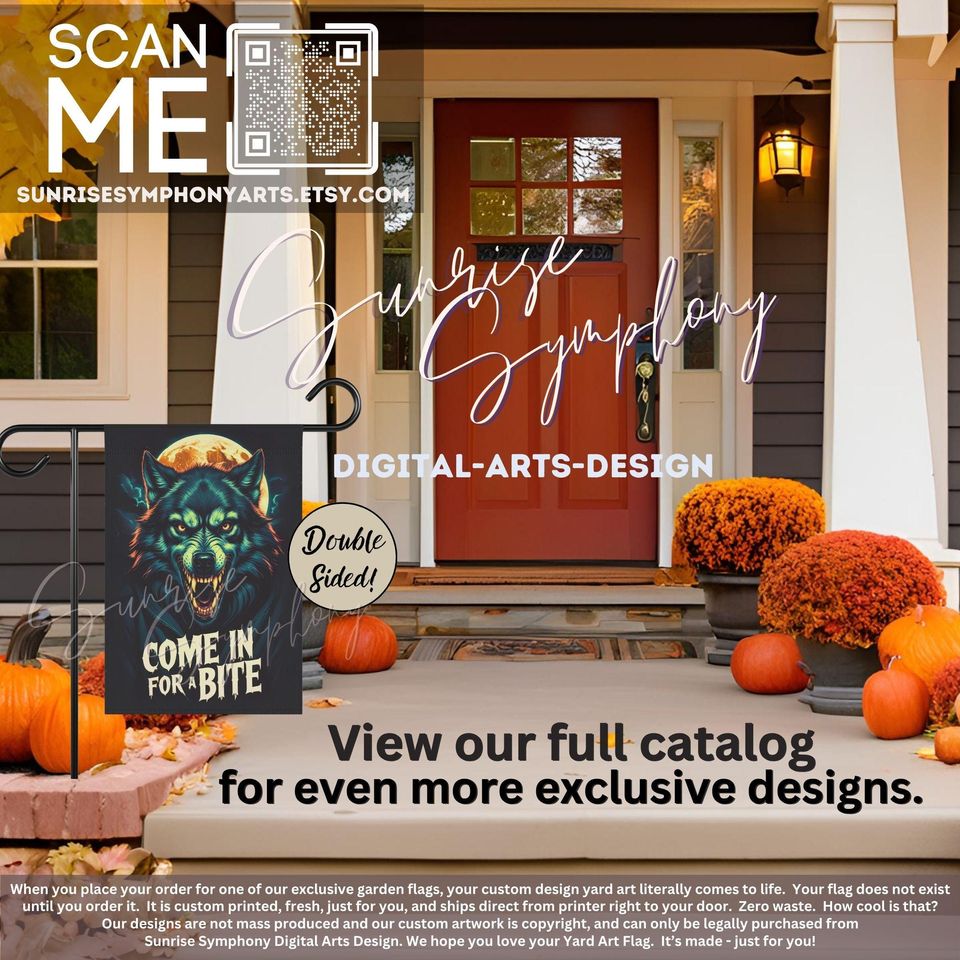 Werewolf humor halloween Garden Flag