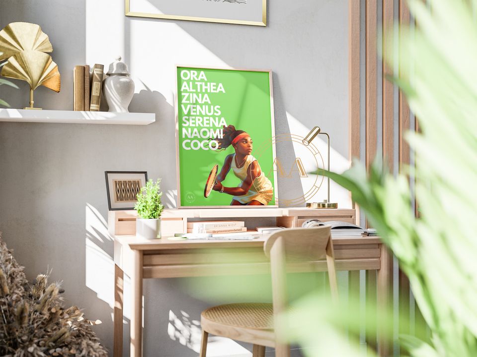 Coco Gauff Poster, Tennis Minimalist Poster