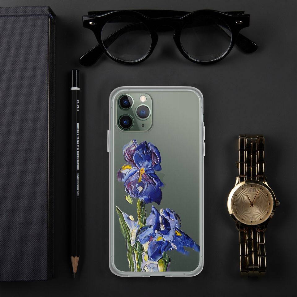 Iris phone case One piece phone case Floral case Clear iPhone case iPhone